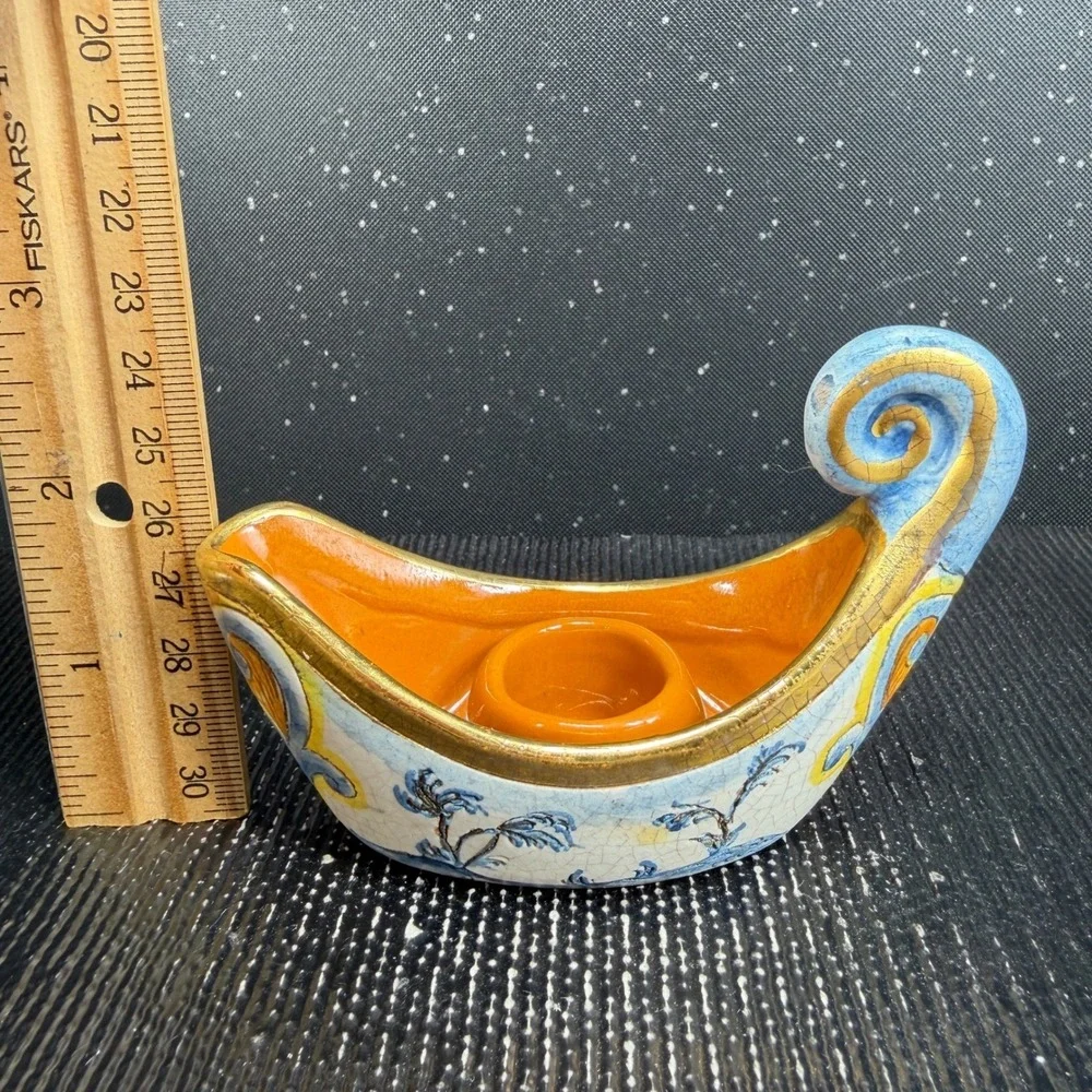 Veneto Flair 1976 Italian Ceramic Gondola Candle Holder Limited Edition 471/7500